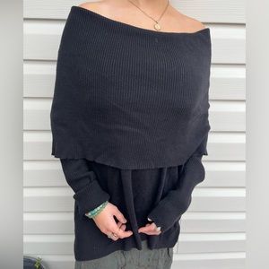 MICHAEL KORS OFF THE SHOULDER RIBBED SWEATER